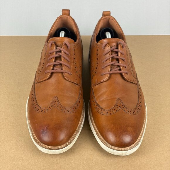 Cole Haan Grandevolution Leather Wingtip Oxford Dress Shoes Mens 12 Brown - Picture 2 of 11